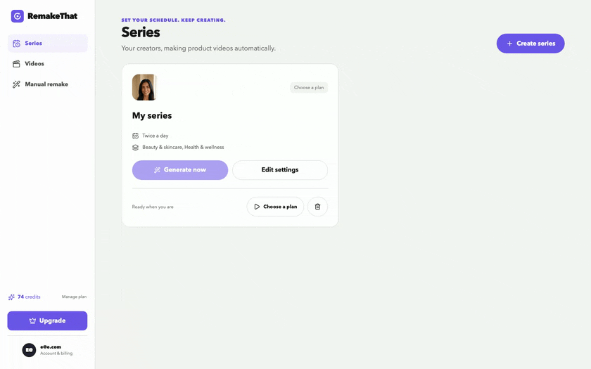 Screen recording: creating a series and choosing what to promote